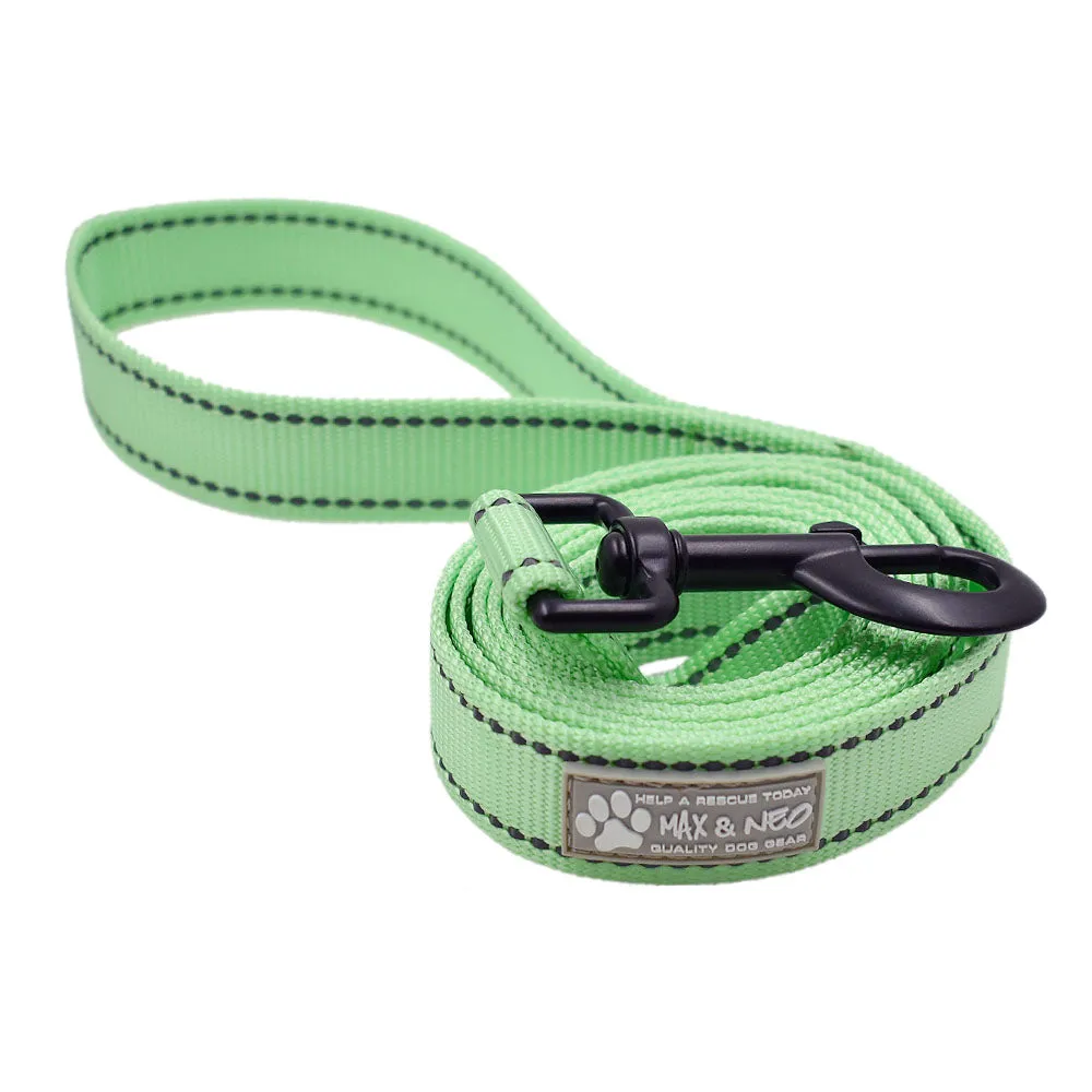 100 Pack - Mixed Color 6 FT x 1" Wide Nylon Reflective Dog Leash