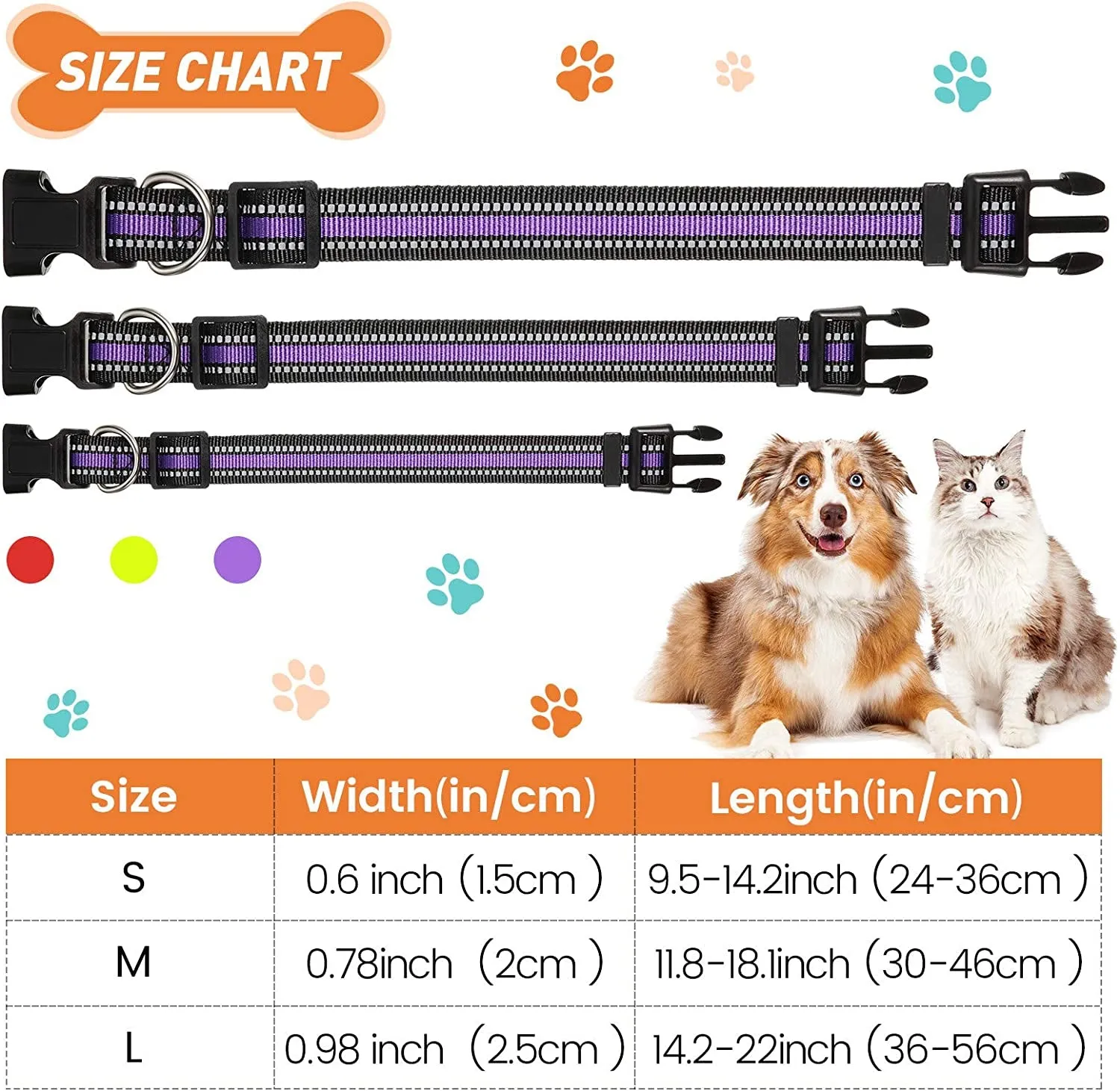 3 Pieces Dog Collar