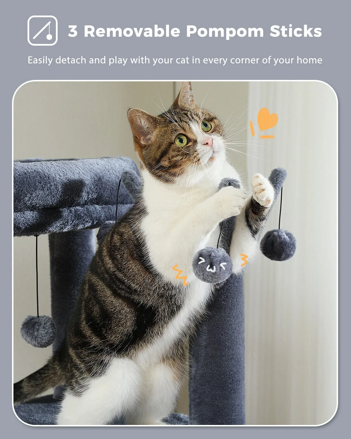 59" Multilevel Cat Scratching Tree With Condo