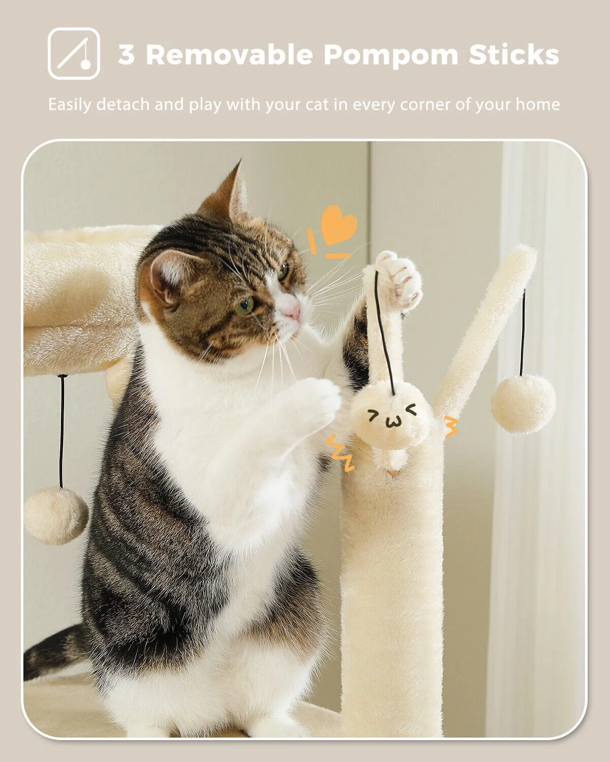 59" Multilevel Cat Scratching Tree With Condo