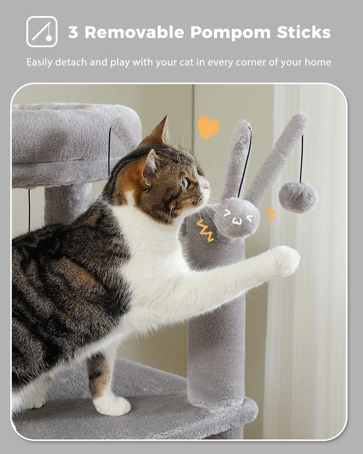 59" Multilevel Cat Scratching Tree With Condo