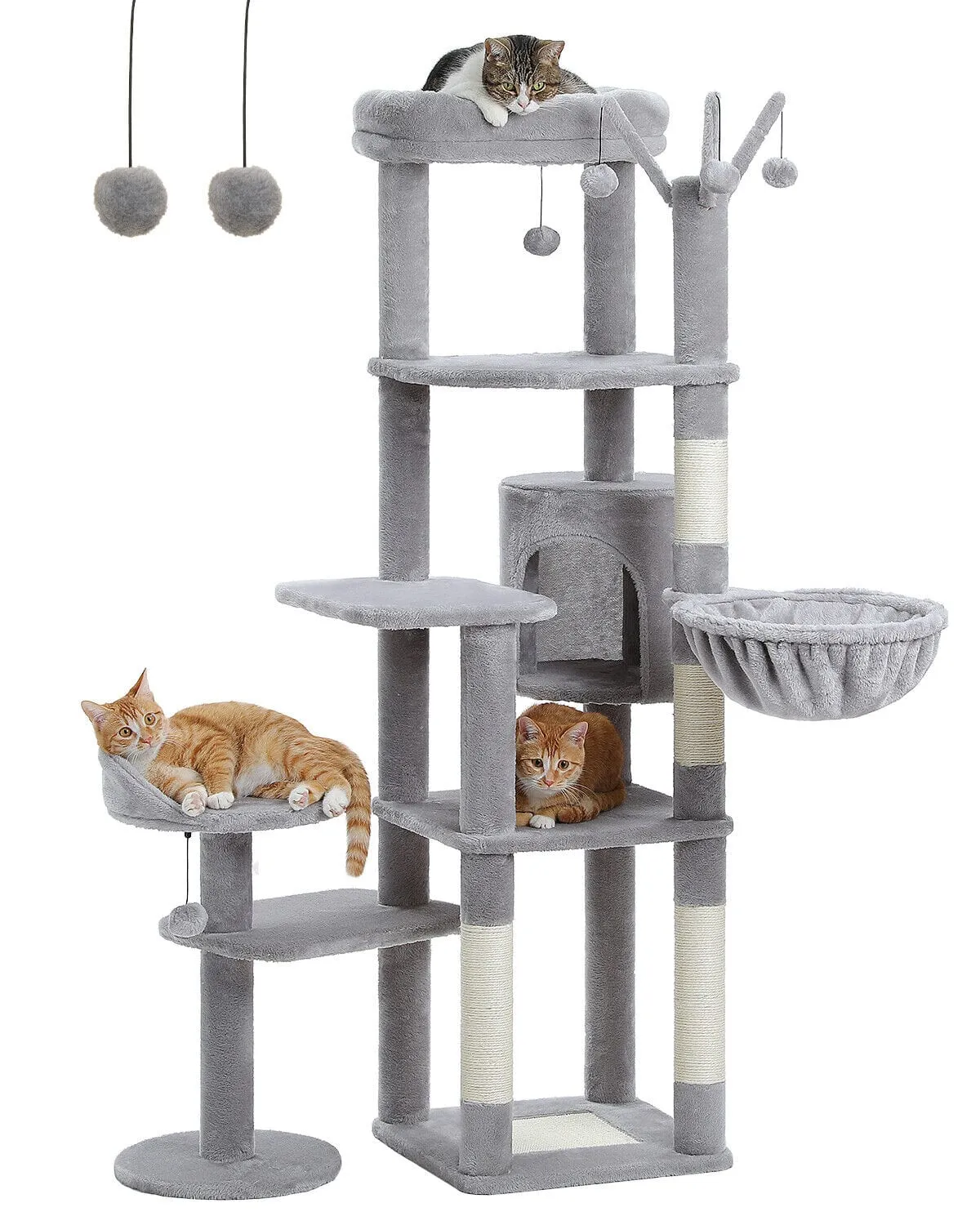 59" Multilevel Cat Scratching Tree With Condo