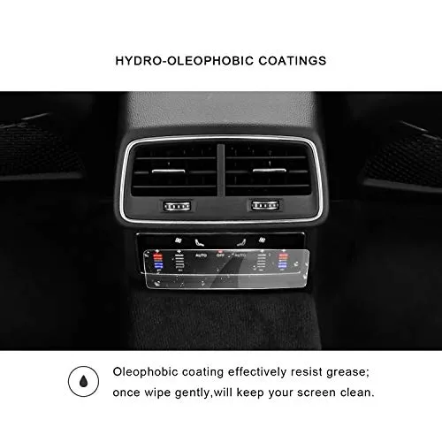5PCS LFOTPP Car Navigation Screen Protector for 2019-2021 e-tron 10.1-Inch / 2019 Q8, Combined Package, Car Infotainment Up and Down Display Center Touchscreen & A/C Protective Film, Set of 5