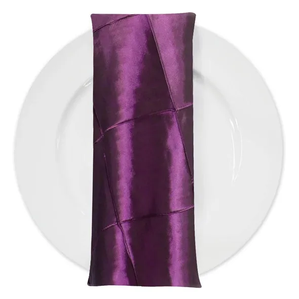 68pcs - 4" Pintuck Taffeta Table Napkin 18"x18" Square - Eggplant 006