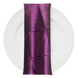 68pcs - 4" Pintuck Taffeta Table Napkin 18"x18" Square - Eggplant 006