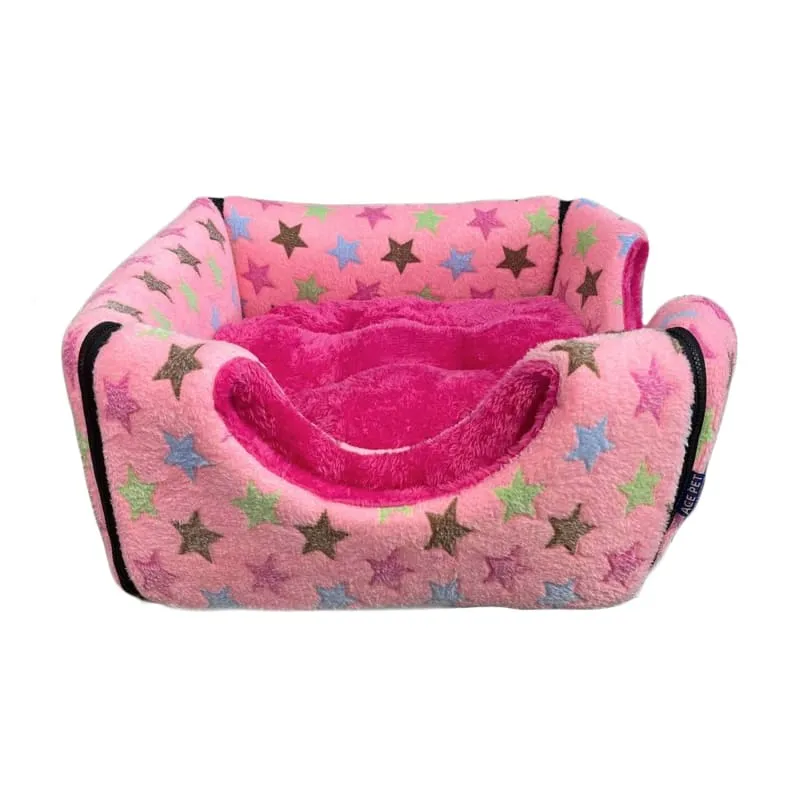 ACE PET Loving Star Pink Furry Cosy Dog Bed
