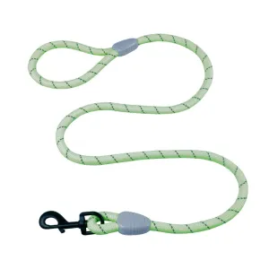 AllPetSolutions Reflective Rope Dog Lead, Green, 140cm