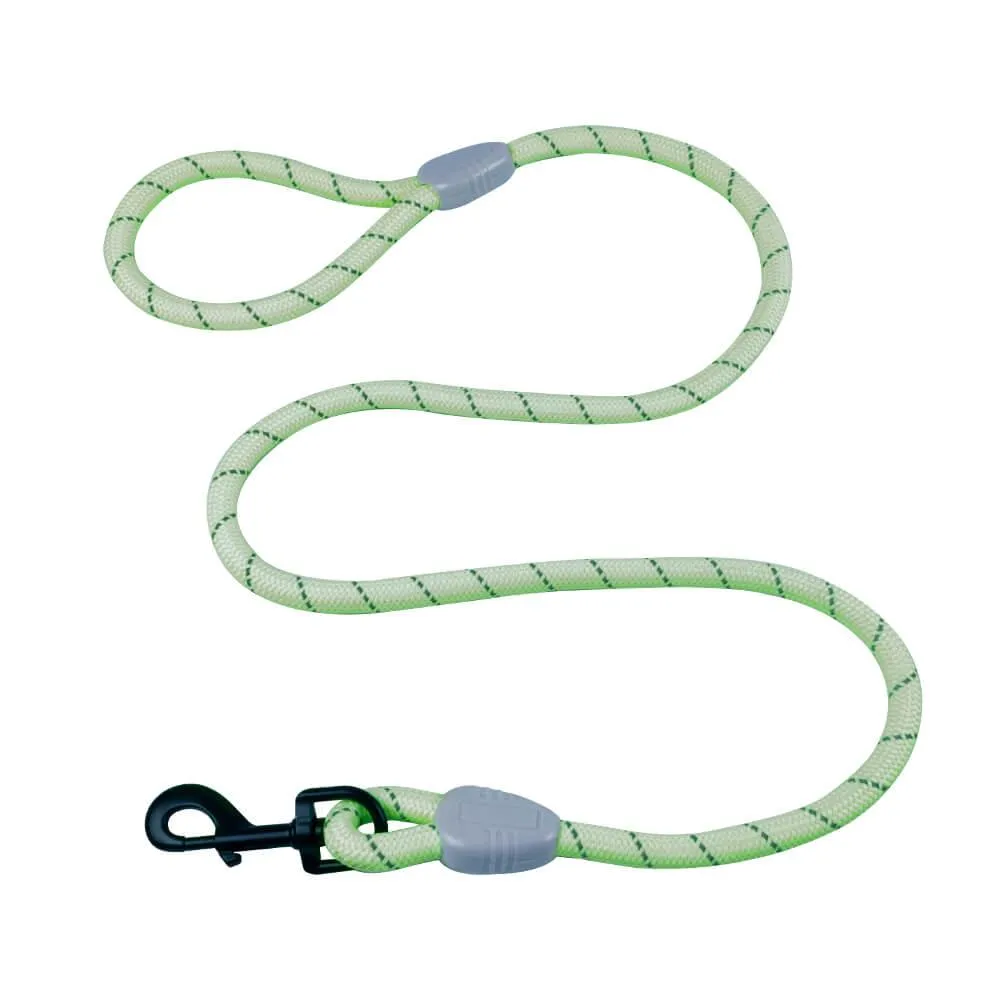 AllPetSolutions Reflective Rope Dog Lead, Green, 140cm