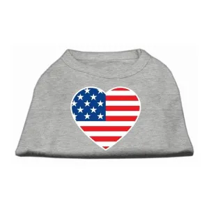 American Flag Heart Screen Print Shirt Grey Sm (10)