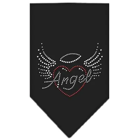 Angel Heart Rhinestone Bandana Black Small