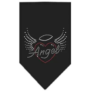 Angel Heart Rhinestone Bandana Black Small