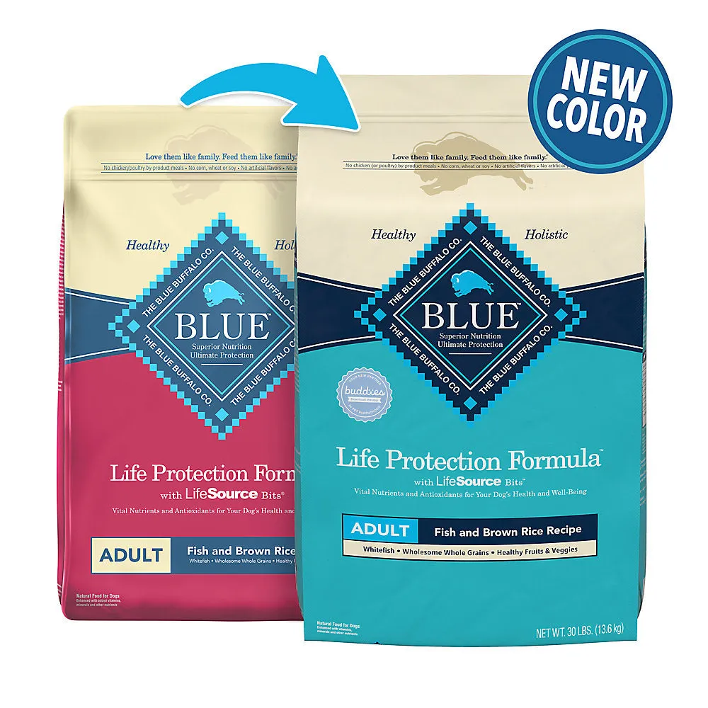 Blue Buffalo Life Protection Formula Natural Adult, Fish & Brown Rice 30-lb, Dry Dog Food
