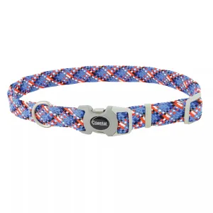 Coastal Pro Active Adjustable Woven Reflective Dog Collar S/M Cobalt Crossed