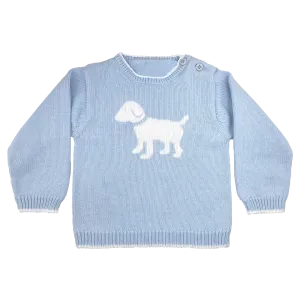 Dog Knit Sweater in Blue