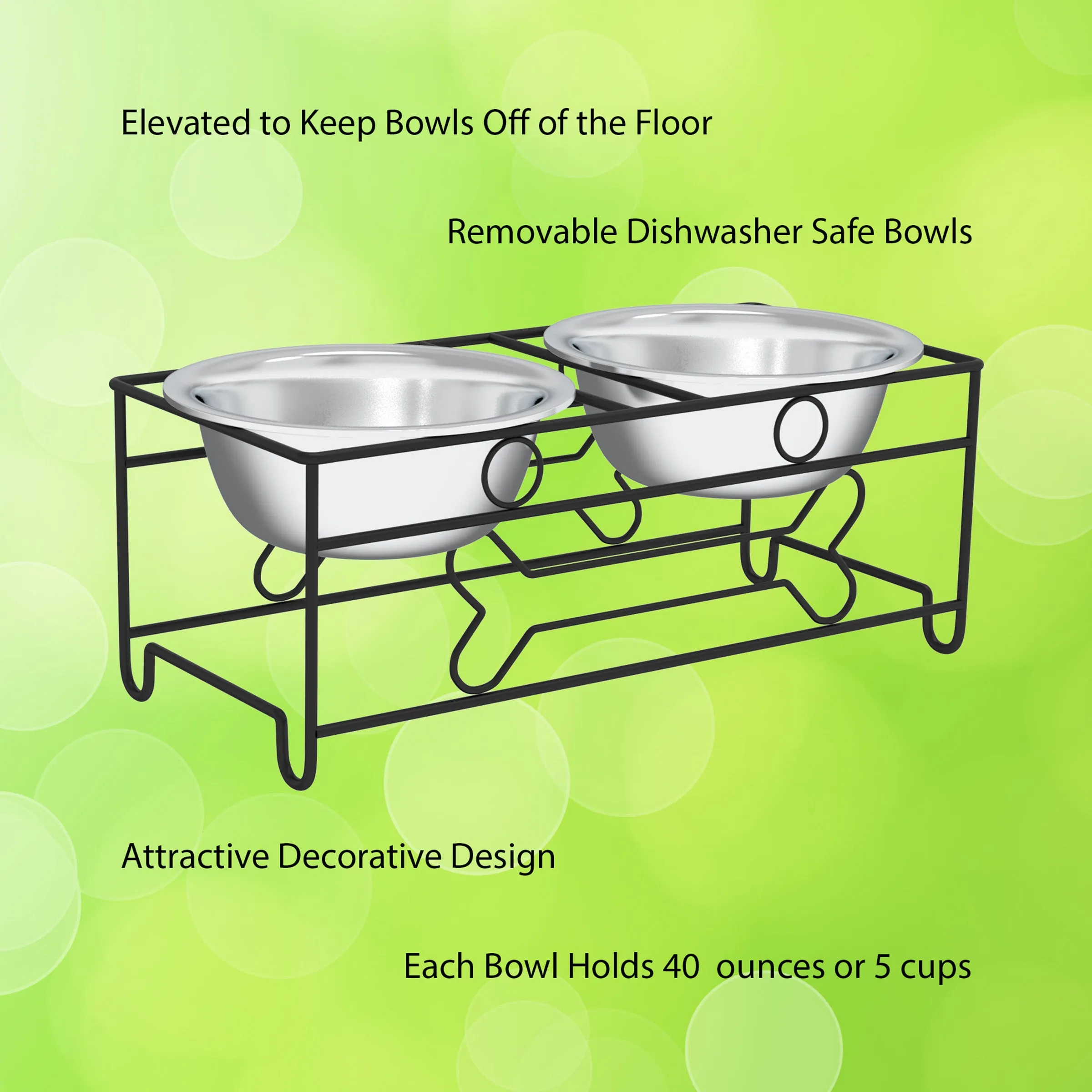 Elevated Dog Feeder with Two Bowls