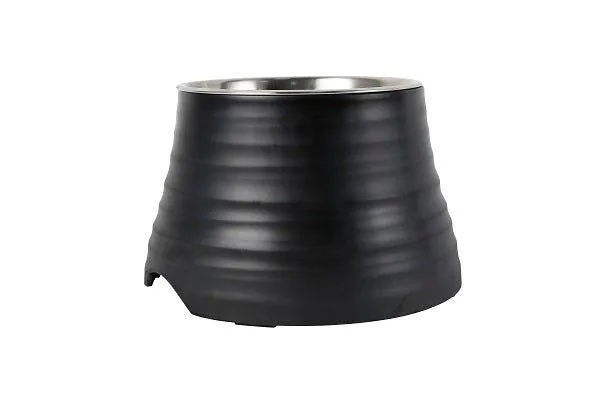 Elevated Ripple Dog Bowl - Black