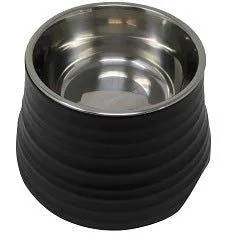 Elevated Ripple Dog Bowl - Black