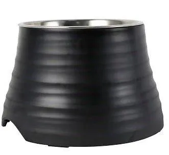 Elevated Ripple Dog Bowl - Black