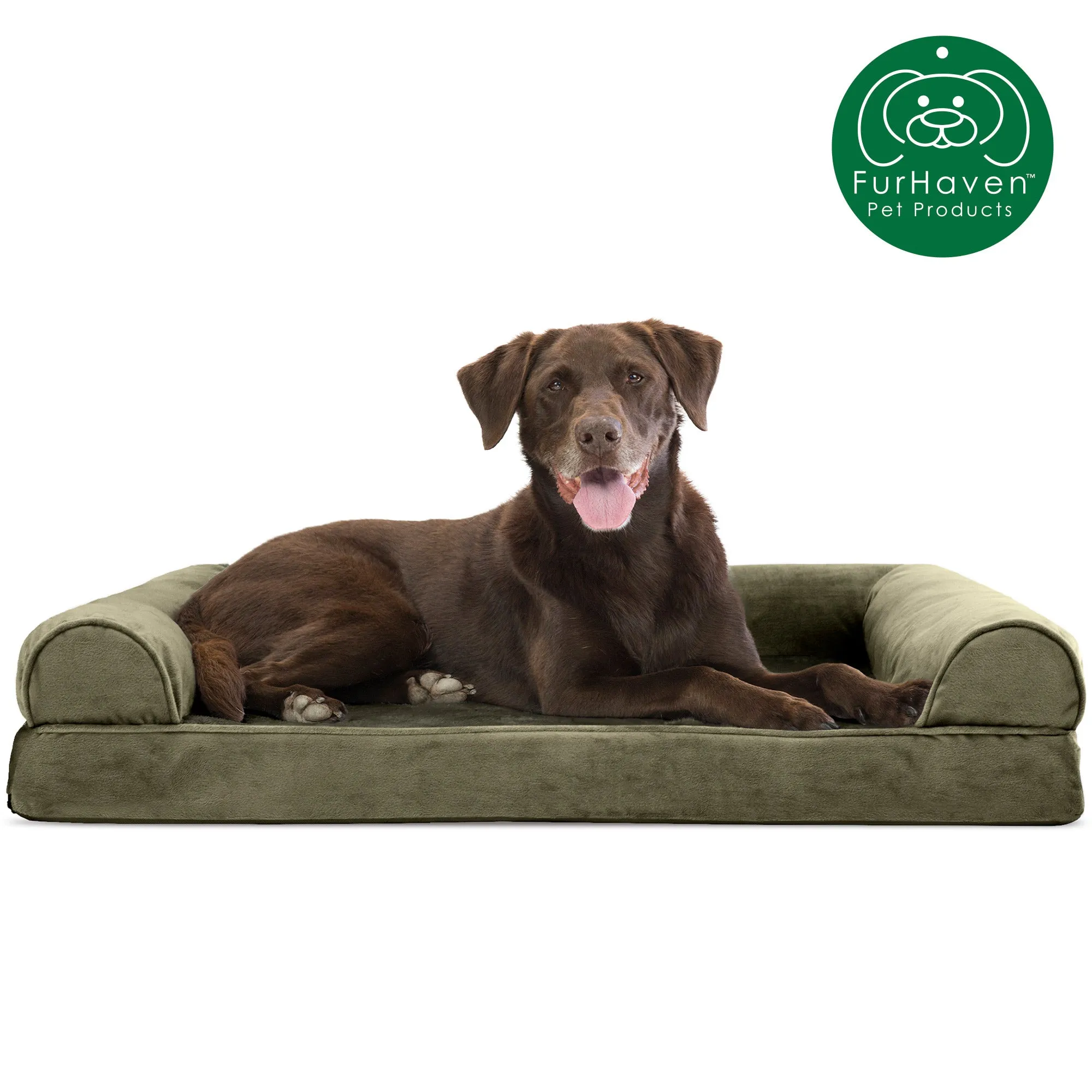 Faux Fur & Velvet Sofa-Style Couch Pet Bed