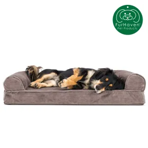 Faux Fur & Velvet Sofa-Style Couch Pet Bed