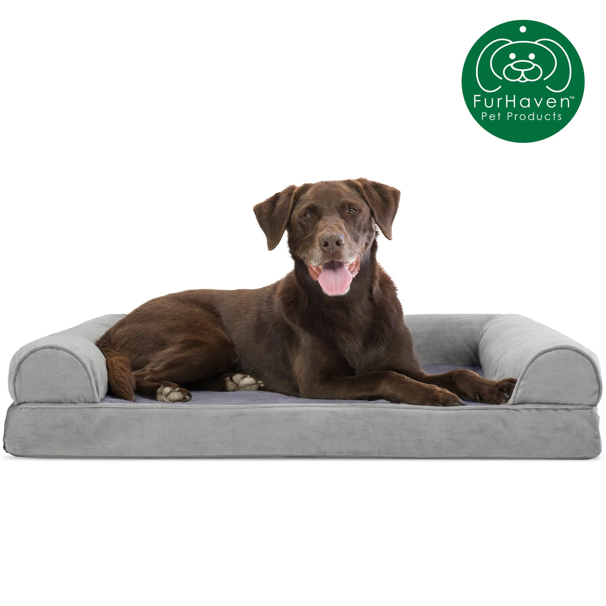 Faux Fur & Velvet Sofa-Style Couch Pet Bed