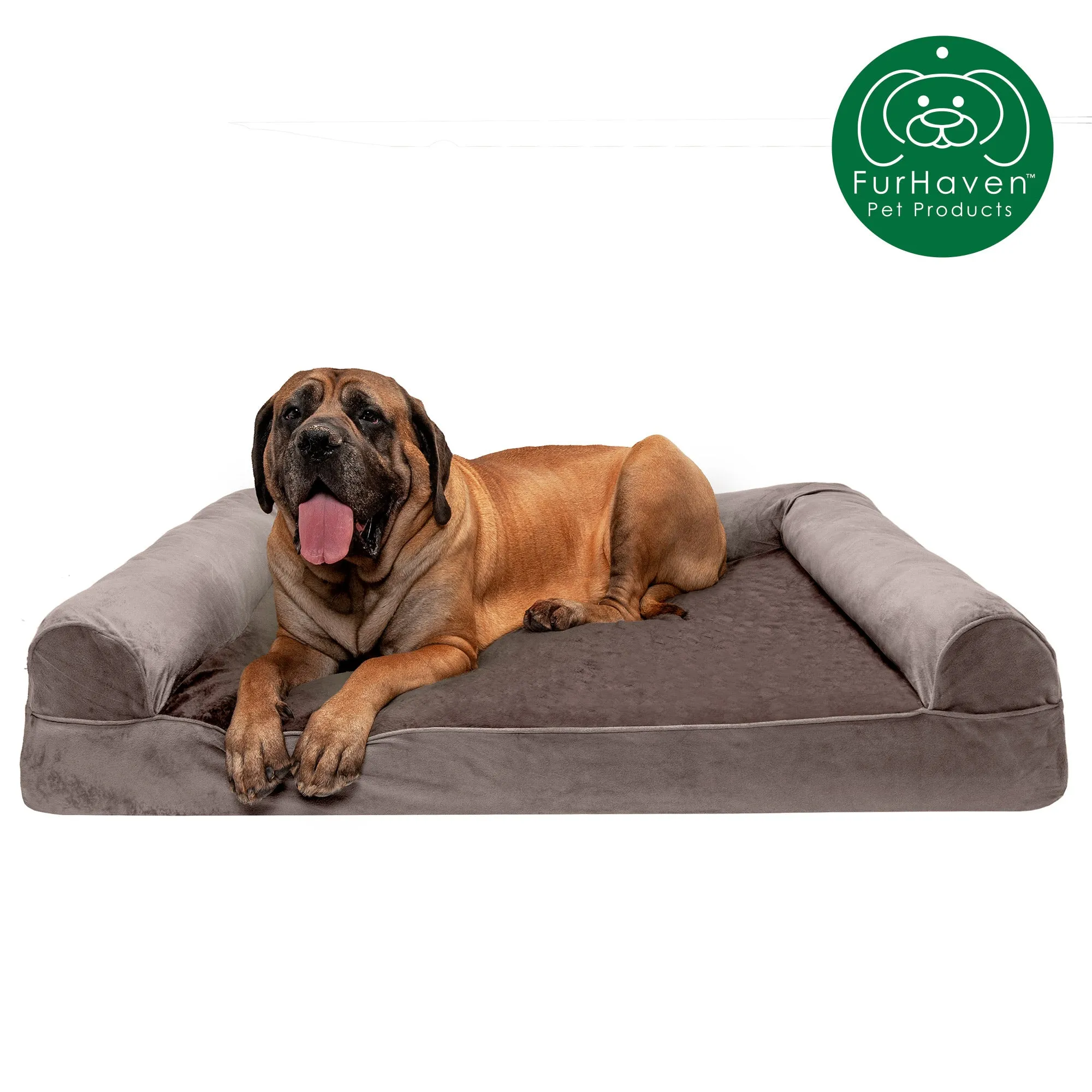 Faux Fur & Velvet Sofa-Style Couch Pet Bed