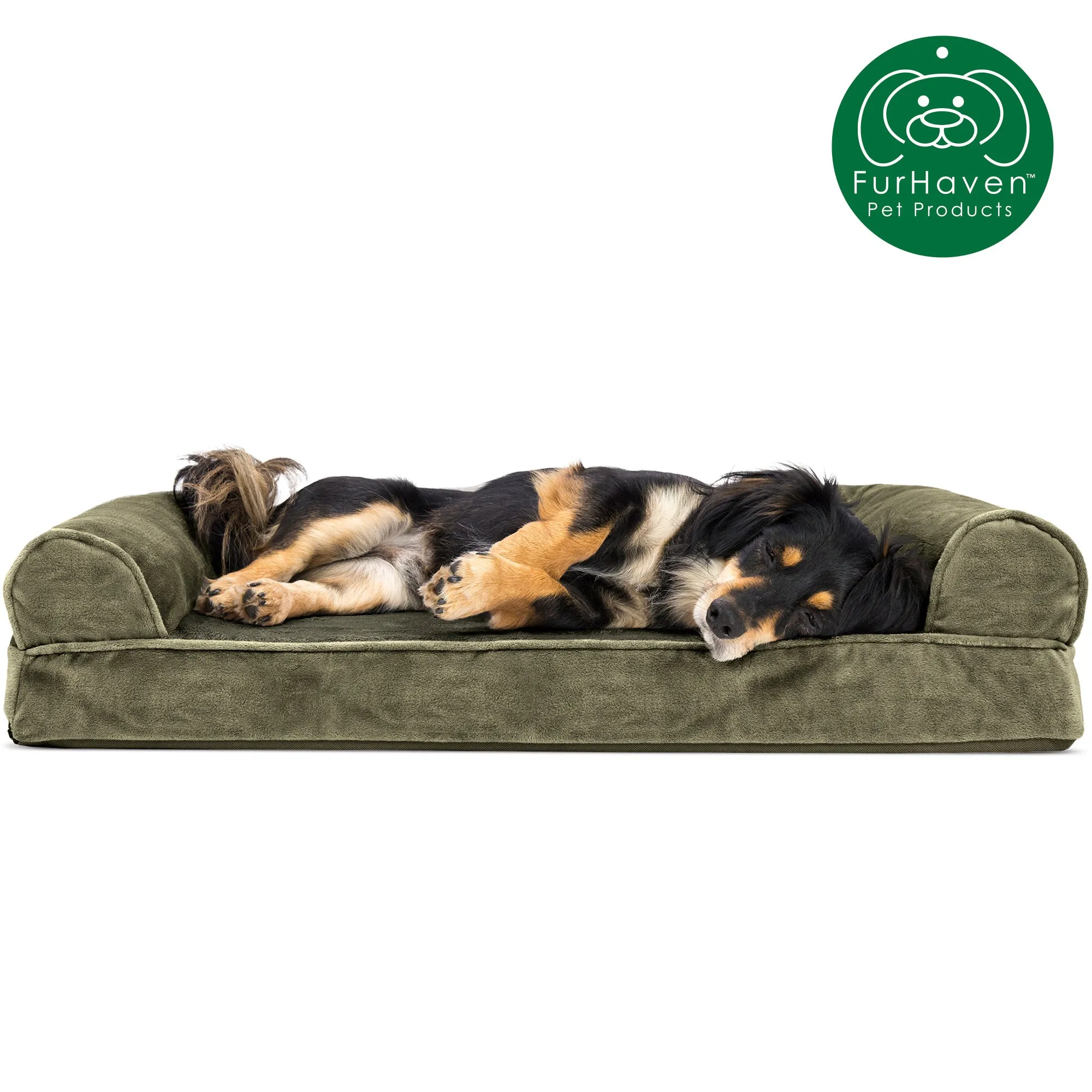 Faux Fur & Velvet Sofa-Style Couch Pet Bed