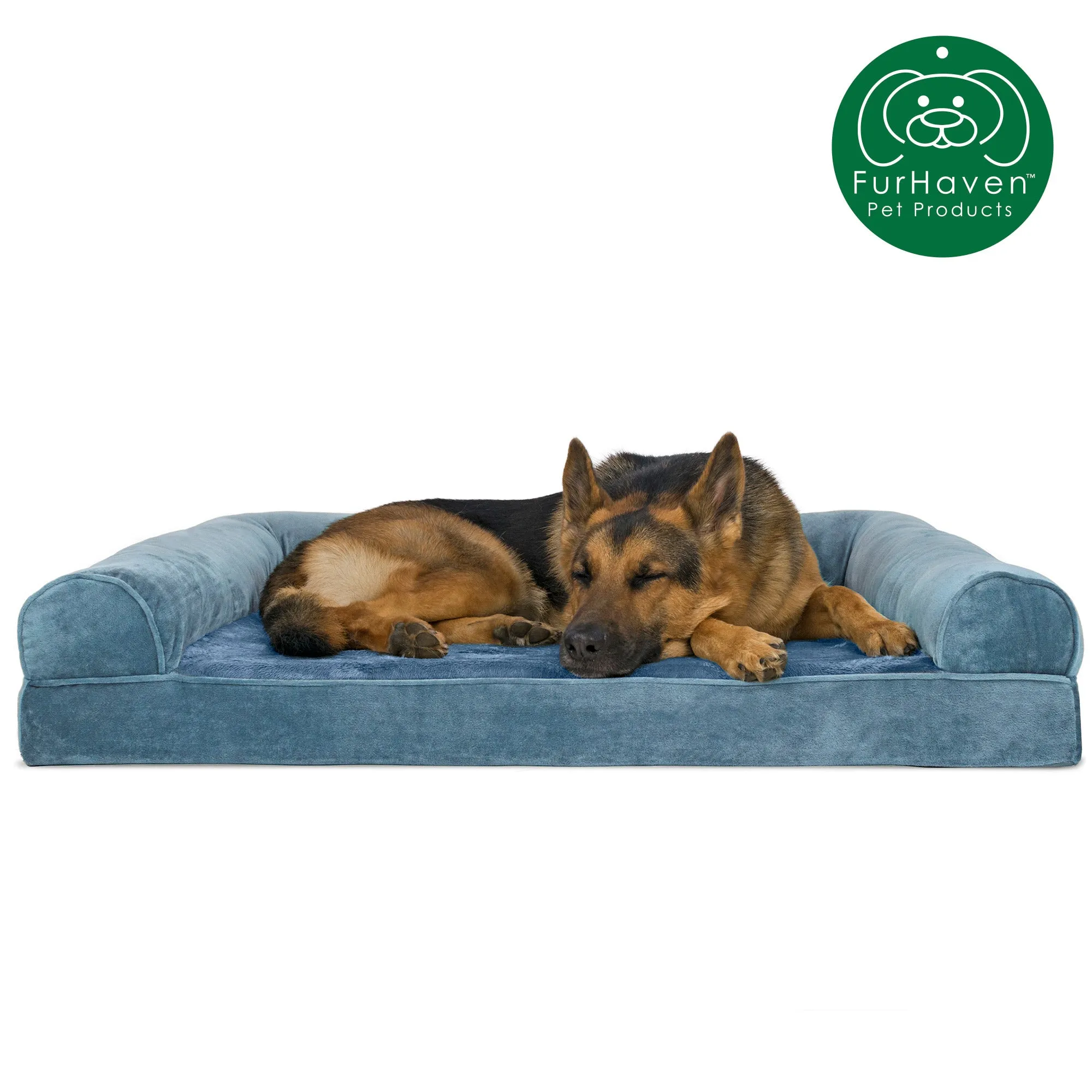 Faux Fur & Velvet Sofa-Style Couch Pet Bed