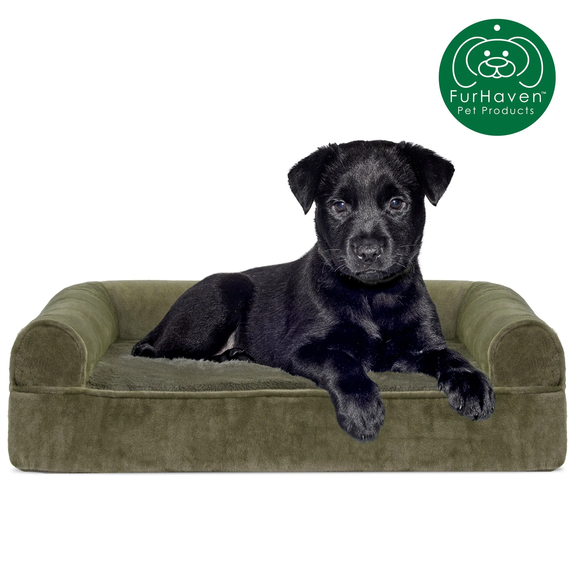 Faux Fur & Velvet Sofa-Style Couch Pet Bed