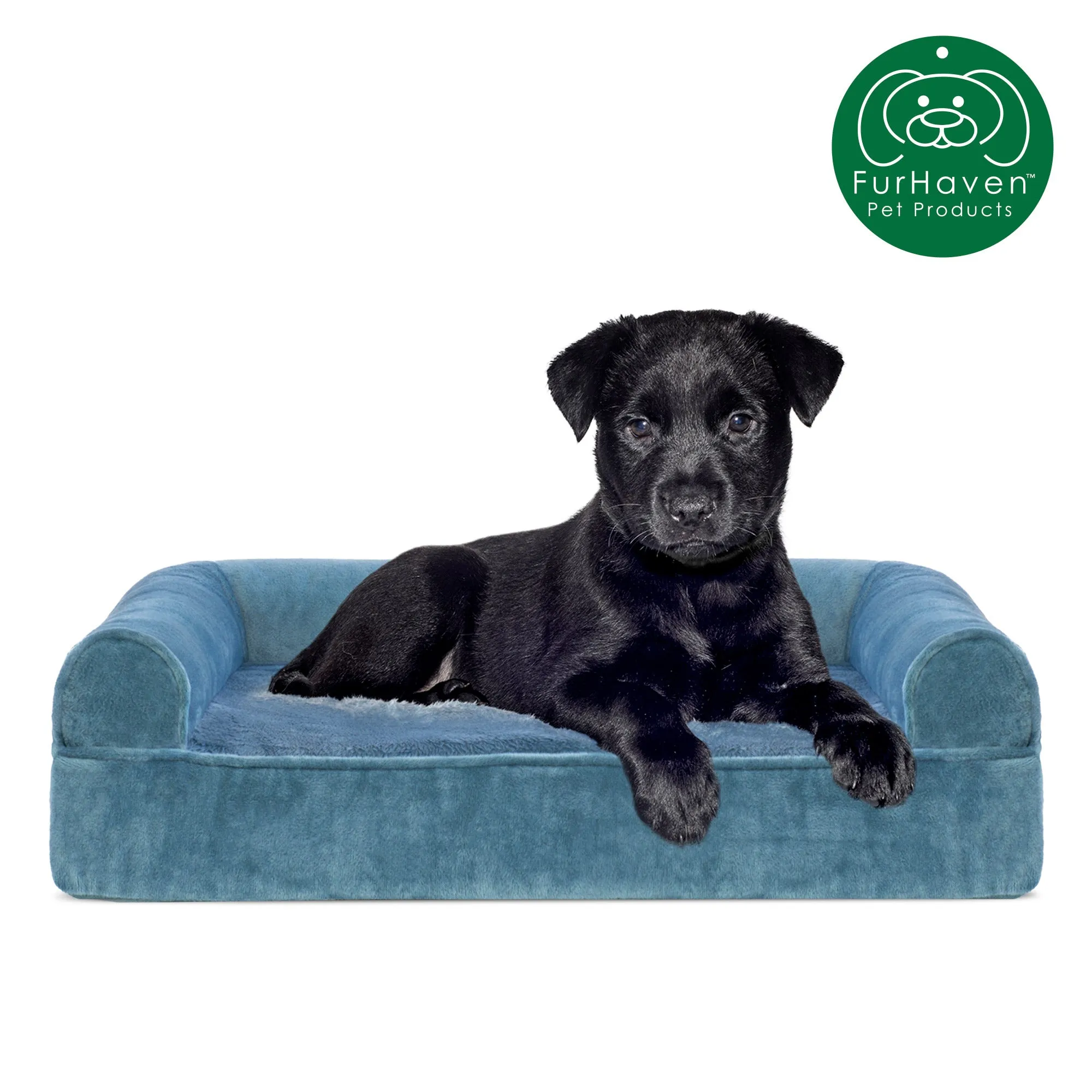 Faux Fur & Velvet Sofa-Style Couch Pet Bed
