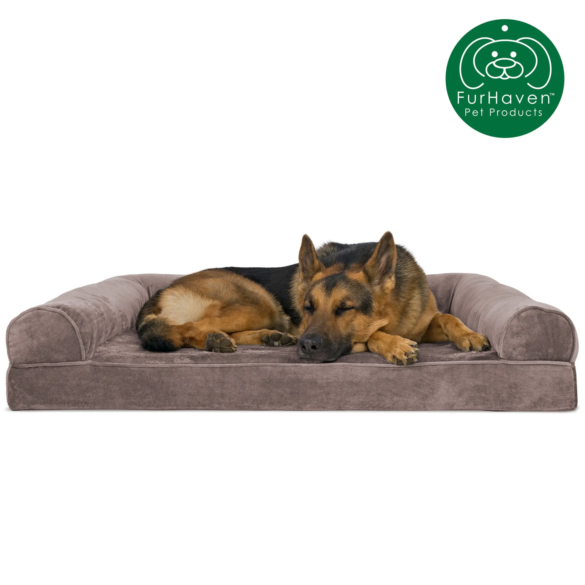 Faux Fur & Velvet Sofa-Style Couch Pet Bed