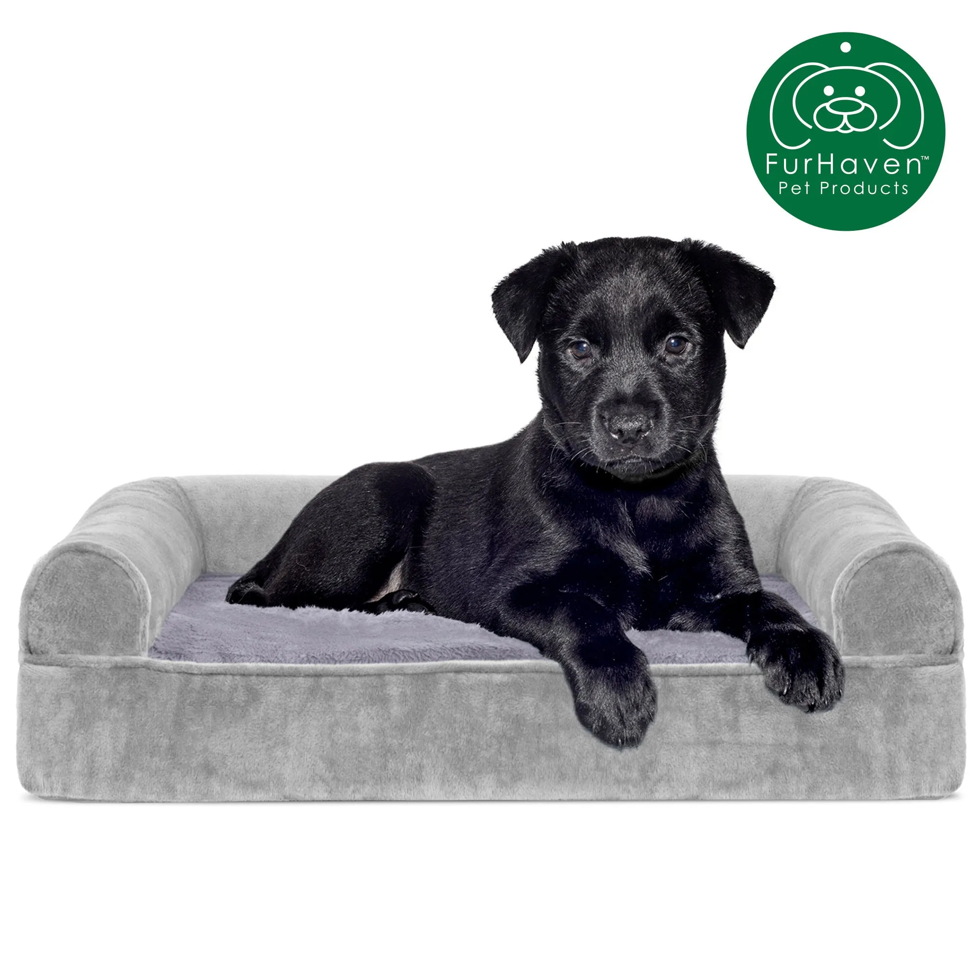 Faux Fur & Velvet Sofa-Style Couch Pet Bed