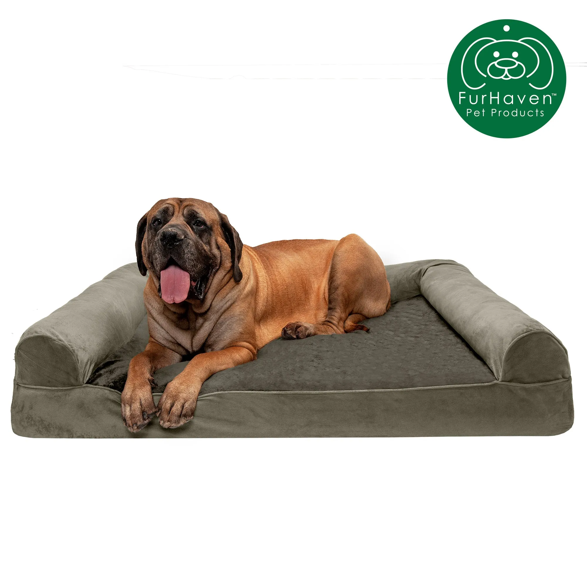 Faux Fur & Velvet Sofa-Style Couch Pet Bed
