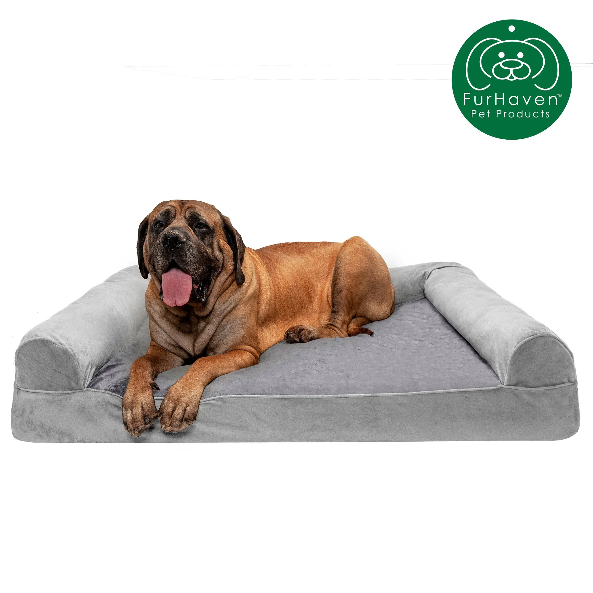 Faux Fur & Velvet Sofa-Style Couch Pet Bed