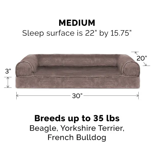 Faux Fur & Velvet Sofa-Style Couch Pet Bed