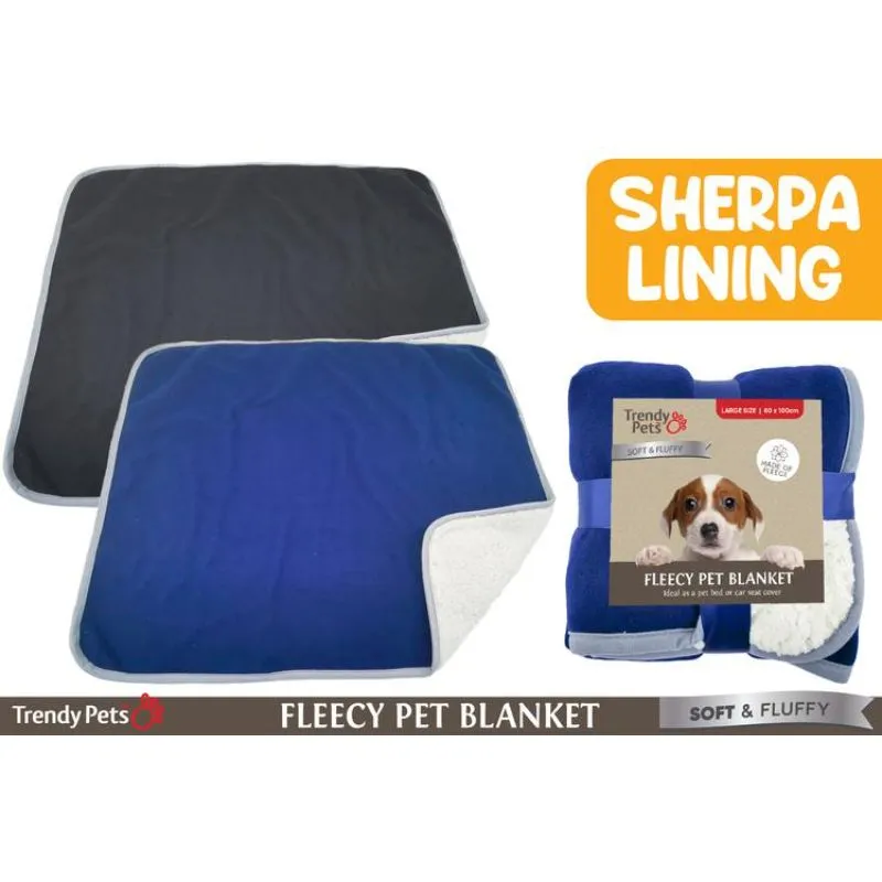 Fleecy Pet Blanket With Sherpa Lining - 80cm x 100cm