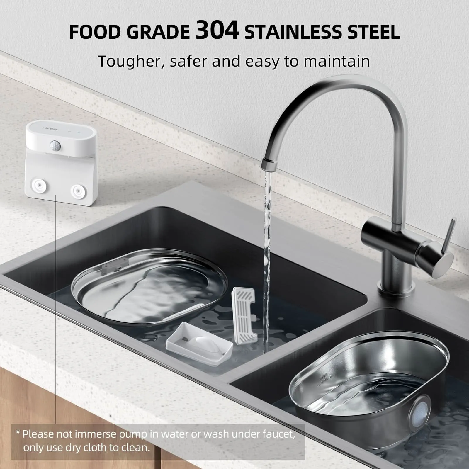 Ideal cat feeding combination (water fountain   Elevated Cat Bowls)