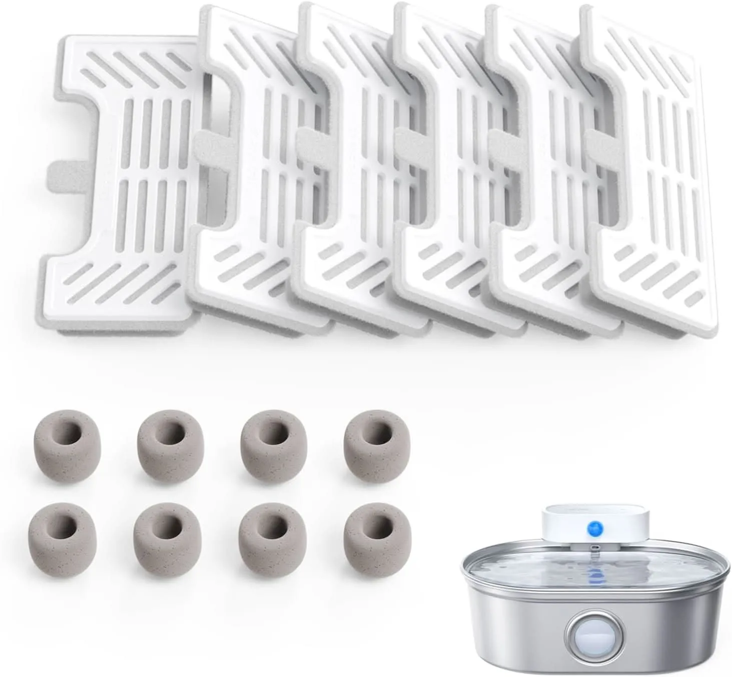 Ideal cat feeding combination (water fountain   Elevated Cat Bowls)