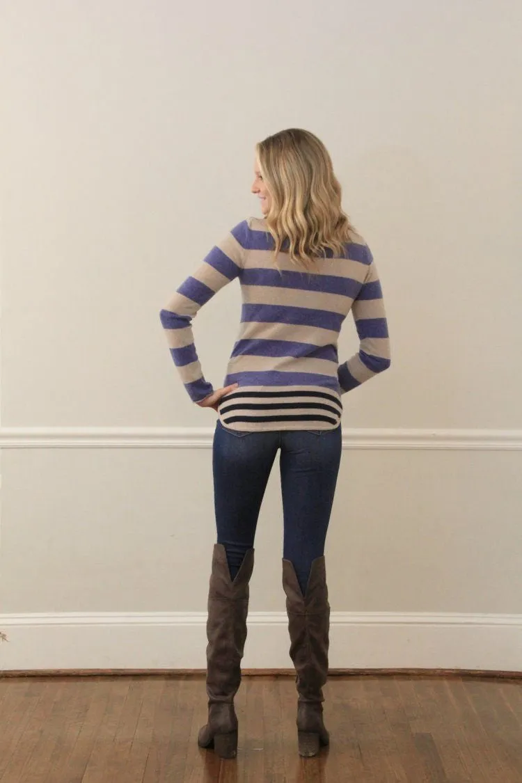 IsleField Eleanor Boatneck Cashmere Knit Sweater in Classic Stripe