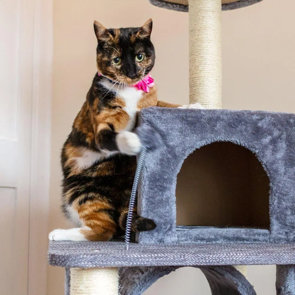 Large Cat Tree Tower Scratching Post Grey
