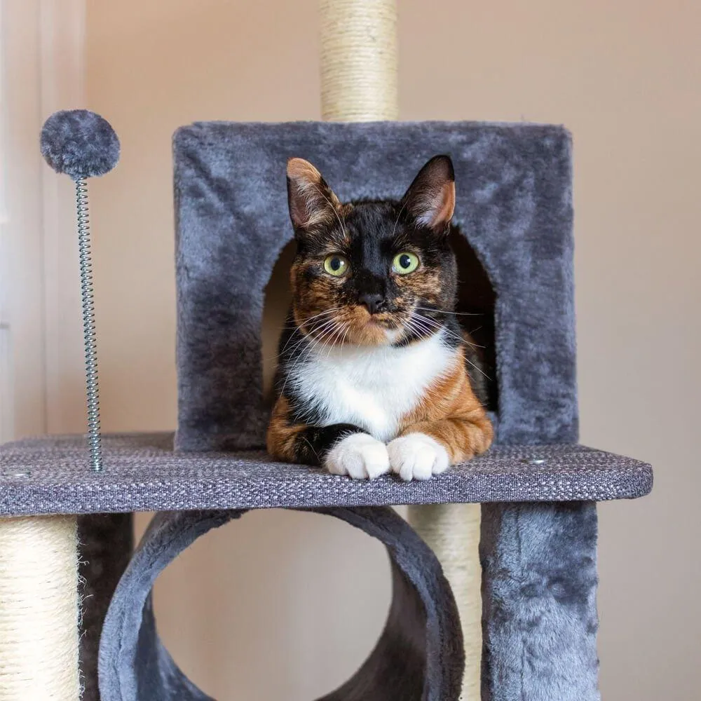 Large Cat Tree Tower Scratching Post Grey