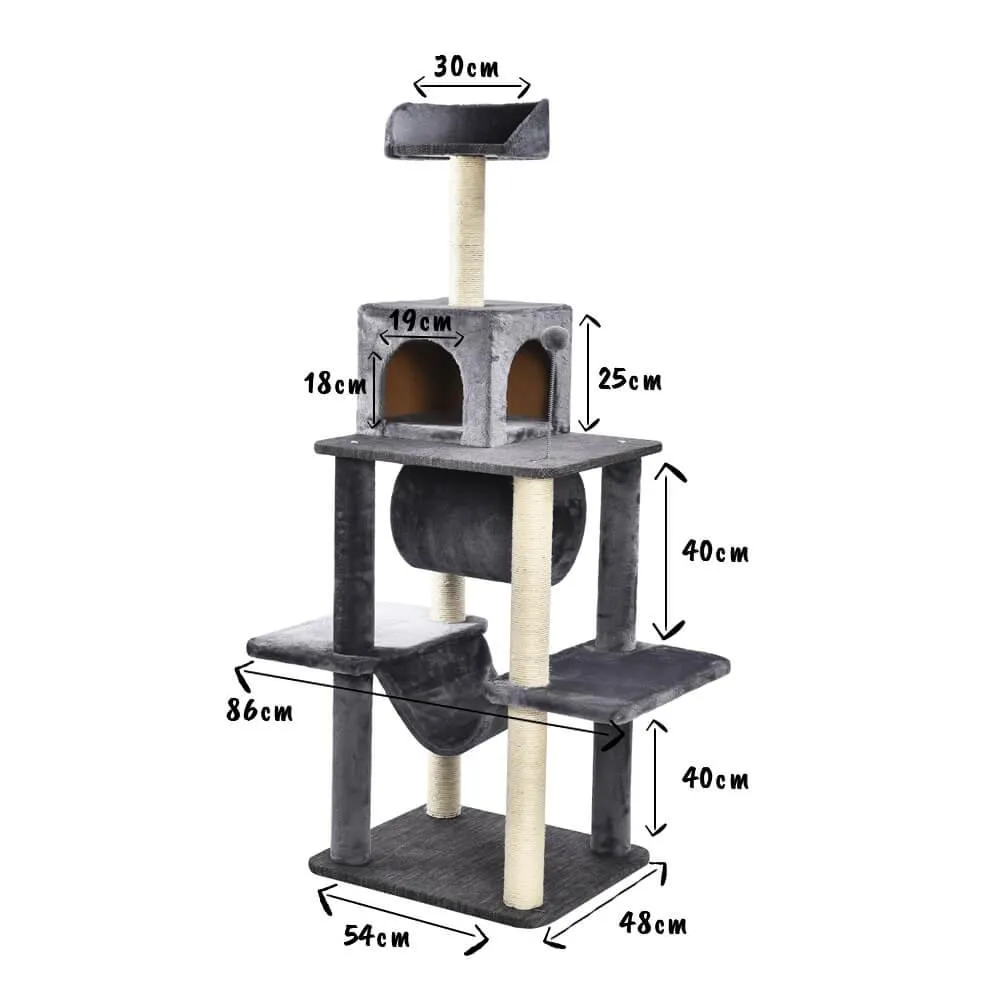Large Cat Tree Tower Scratching Post Grey