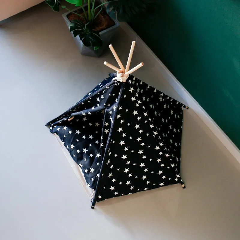 Modern Boho Dog Teepee with Plush Dog Bed Cushion