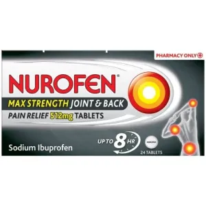 Nurofen Max Strength Joint/Back Pain Tablets 512mg x 24