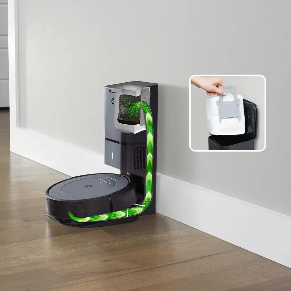 Open Box - iRobot Roomba i3  Wi-Fi Connected Self-Emptying Robot Vacuum Black
