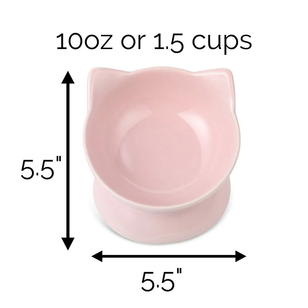 OSCAR TILT CAT BOWL SET OF TWO - PINK