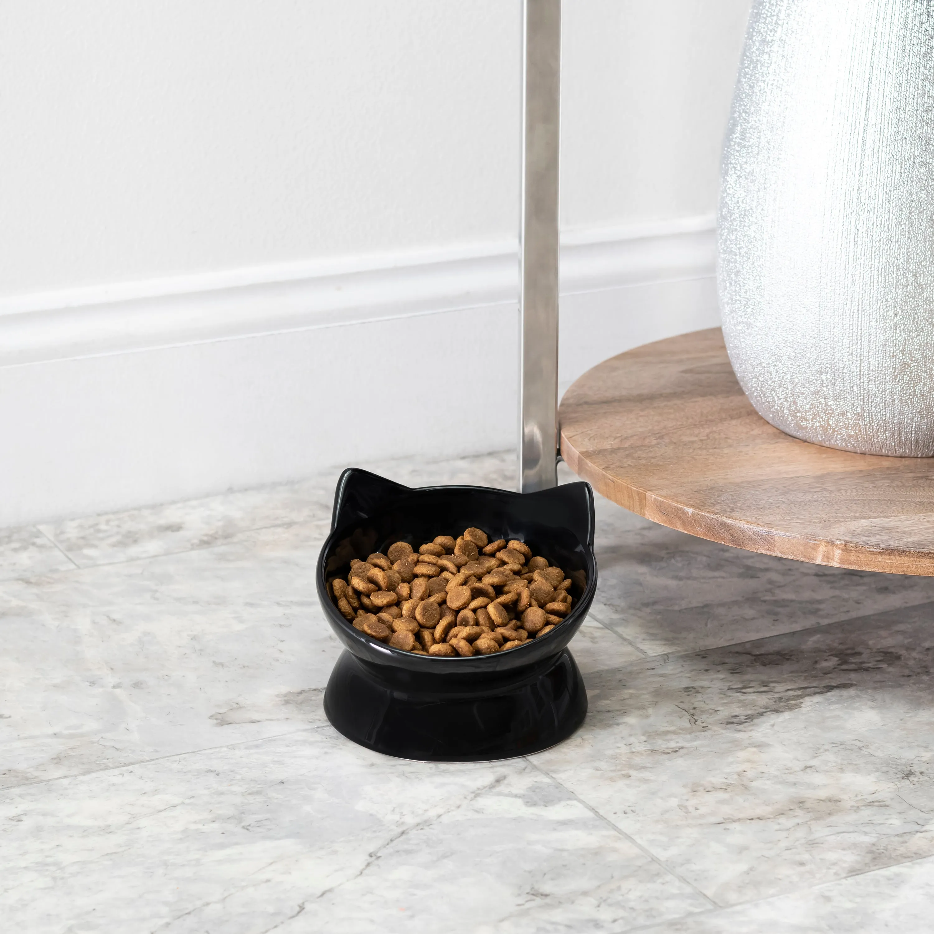 OSCAR TILT CAT DISH BLACK 2 PIECE SET