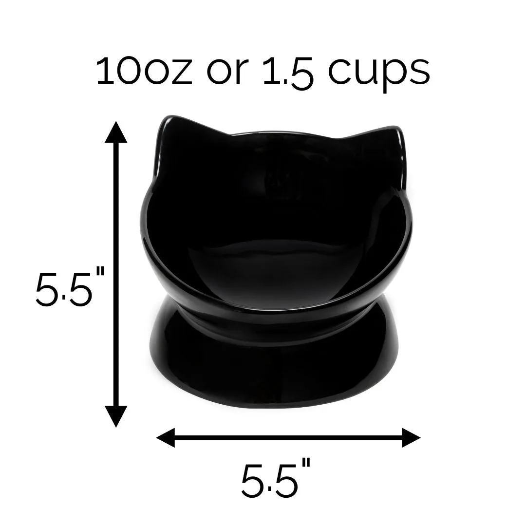 OSCAR TILT CAT DISH BLACK 2 PIECE SET