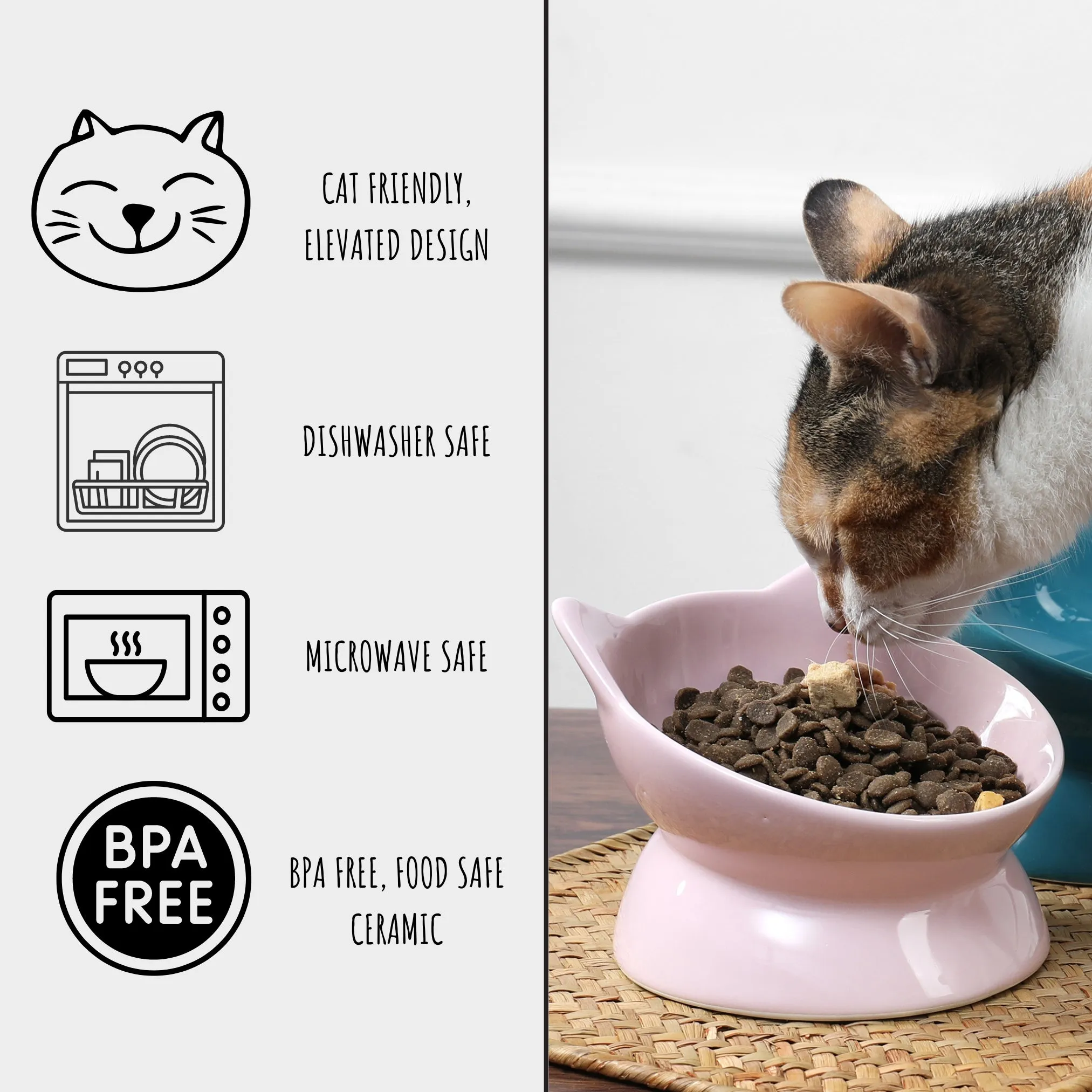 OSCAR TILT CAT DISH BLACK 2 PIECE SET