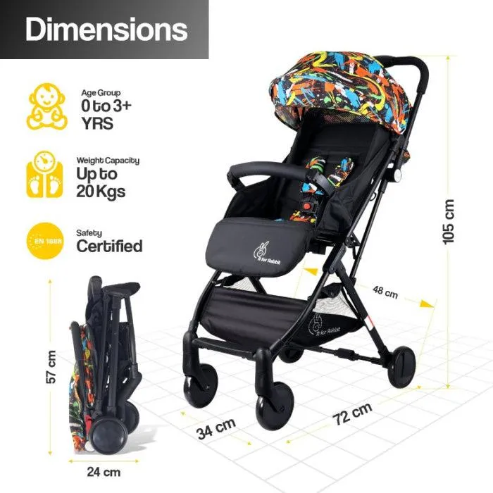 Pocket Stroller Lite - One Hand Fold, Multi Recline, Light Weight, Travel Friendly, Adjustable Canopy, Steel Frame, Link Brake, 0-3 Years